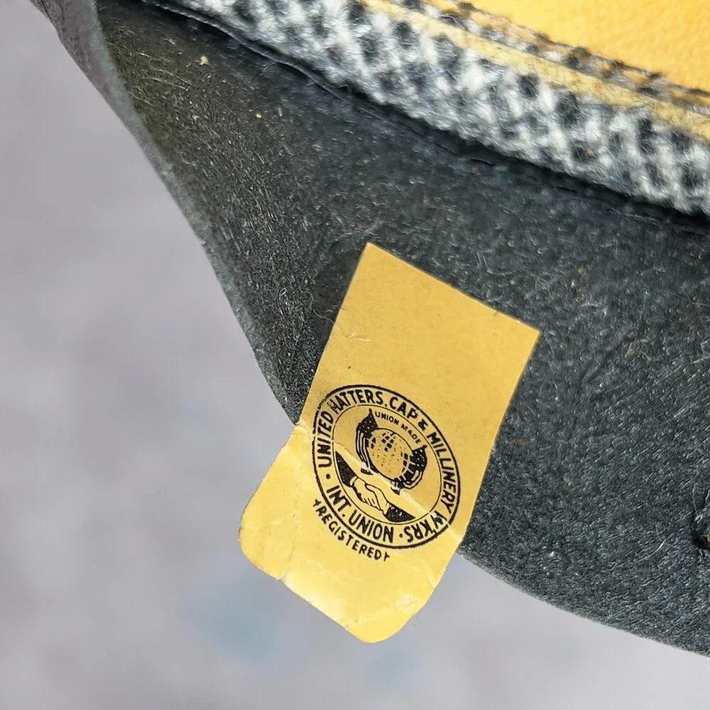 Vintage Resistol Fedora Hat Mens 7 3/8 Gray Wool Tweed Self-Conforming 1960s